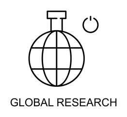 global research outline icon illustration on transparent background