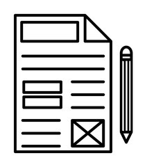 Concept, document, pen icon illustration on transparent background