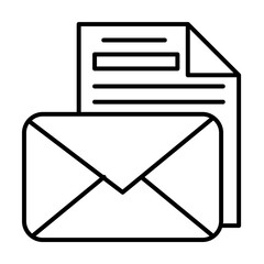 Envelope, message, letter, file icon illustration on transparent background