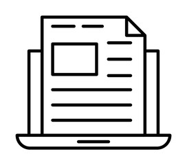 Files, laptop, editing doc icon illustration on transparent background