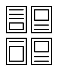 Layouts, files, editing all documents icon illustration on transparent background