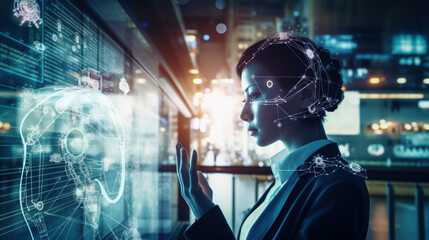 ai generated illustration AI technology helping people  in everyday life.