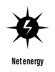 Obraz premium Net energy with description icon illustration on transparent background