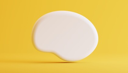 Speech bubbles on yellow background. 3D shape chat bubble.