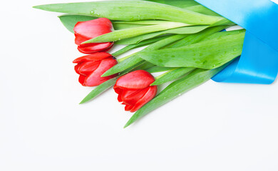 Abstract background with flowers tulips