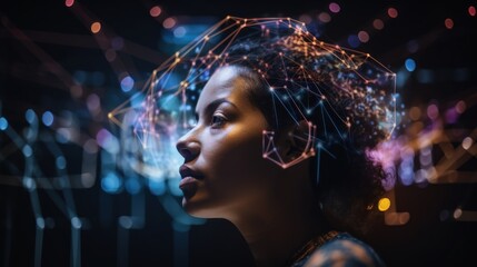 ai generated illustration AI technology helping people  in everyday life.