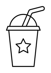Drink, star, film icon illustration on transparent background