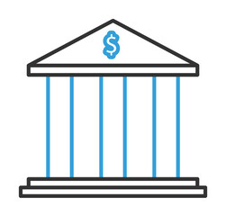 finance, bank 2 colored line icon illustration on transparent background