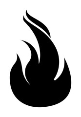 fire, flame isolated simple on white background icon illustration on transparent background