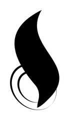 fire, flame isolated simple on white background icon illustration on transparent background