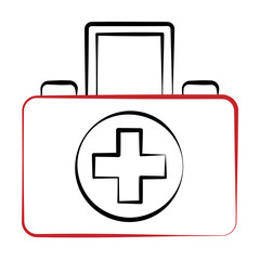 Firefighter, first aid kit two color on white background icon illustration on transparent background