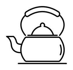 kettle on the stove icon illustration on transparent background