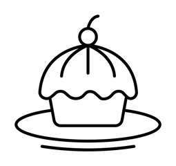 cap cake icon illustration on transparent background