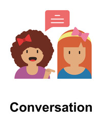 conversation, chat, female color icon illustration on transparent background