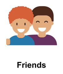 Fototapeta premium friends, male color icon illustration on transparent background