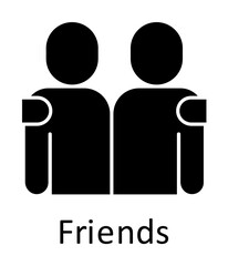Friendship, friends icon illustration on transparent background