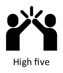Friendship, high five icon illustration on transparent background