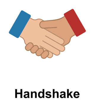 handshake, hand color icon illustration on transparent background