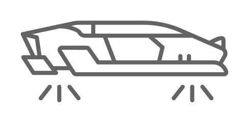 Hover car, technology icon illustration on transparent background