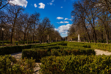 Retiro park in madrid spain in spring day  landscape