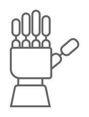 Robotic hand, technology icon illustration on transparent background