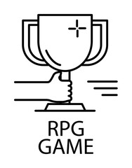 rpg game outline icon illustration on transparent background
