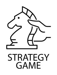 strategy game outline icon illustration on transparent background