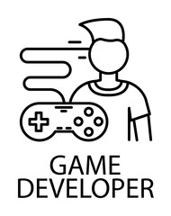 game developer outline icon illustration on transparent background