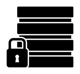 database, security icon illustration on transparent background