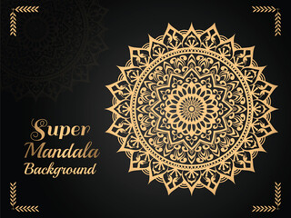  Colorful Luxury Mandala background with golden arabesque pattern 