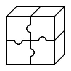 box, cube, customer icon illustration on transparent background