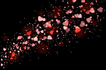 Realistic Colorful bokeh sparkle light effects on black background	