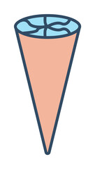 ice cream in horn colored dusk style icon illustration on transparent background