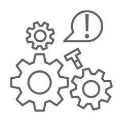 Industry flat, crash, damage, engine, gear, industry repair work on white background icon illustration on transparent background