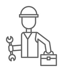 Industry flat, engineer, maintenance, man, repair technician worker on white background icon illustration on transparent background