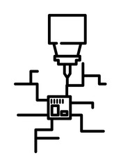 Microchip icon illustration on transparent background