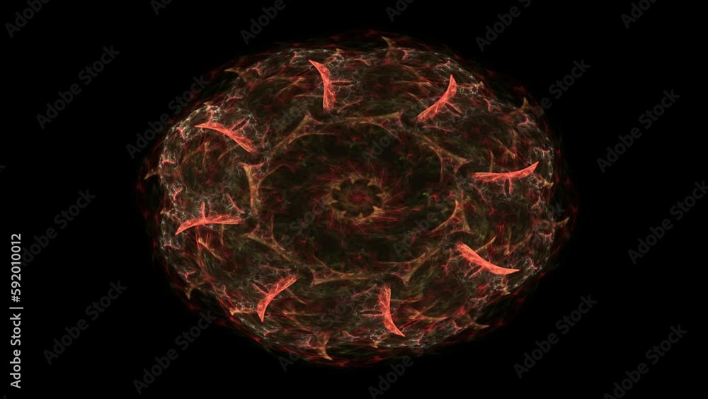 Poster abstract fractal color background with crossing circles and oval. motion illustration.