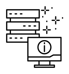 Monitor information data icon illustration on transparent background