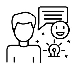 Man creative chat smile icon illustration on transparent background