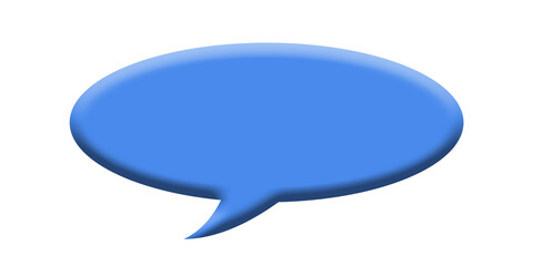 Blaue Sprechblase vor weißen Hintergrund, 2D-Illustration