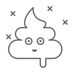 Poop, sweet, nasty outline icon illustration on transparent background