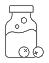 Eyeball, nasty outline icon illustration on transparent background