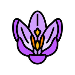 crocus flower spring color icon vector illustration