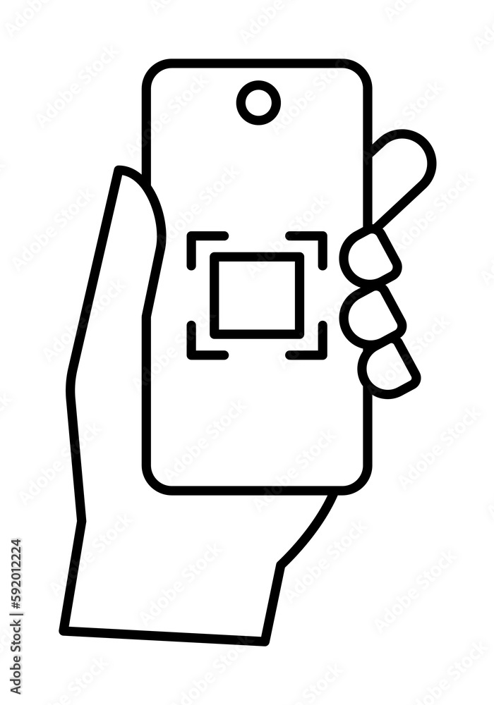 Wall mural Hand, phone icon illustration on transparent background