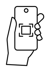 Hand, phone icon illustration on transparent background