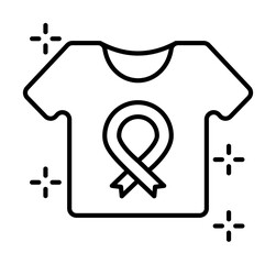 T-shirt ribbon icon illustration on transparent background