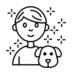 Dog man icon illustration on transparent background