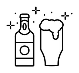 Beer, drink icon illustration on transparent background