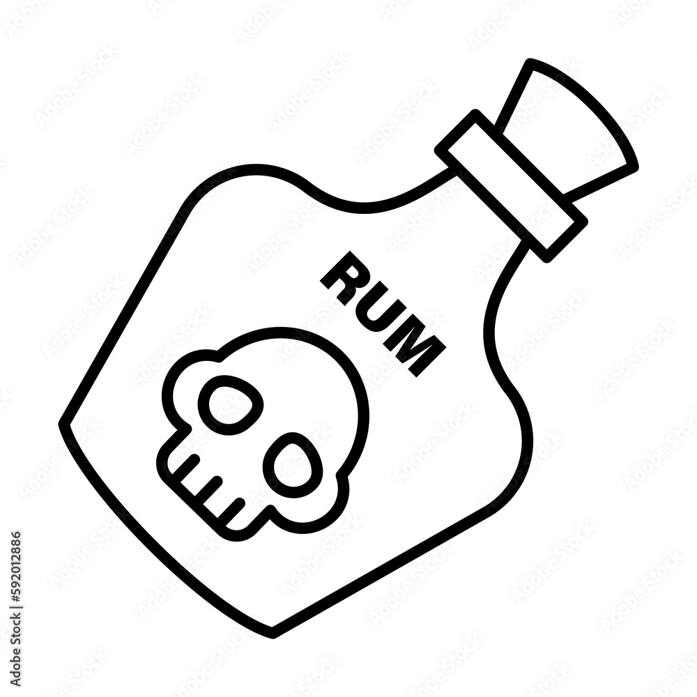 Canvas Prints rum, pirate icon illustration on transparent background