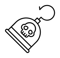 Hook, pirate icon illustration on transparent background